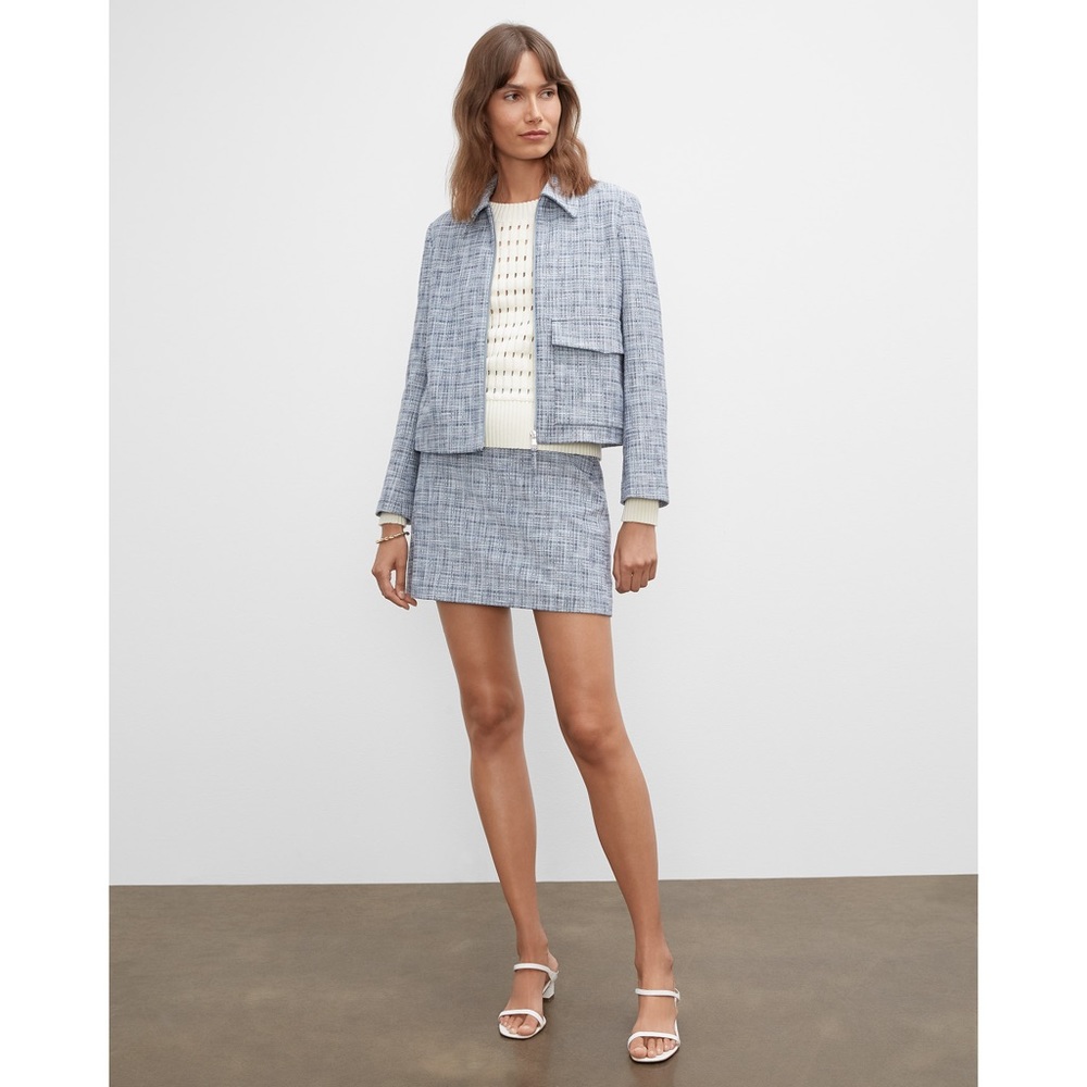 Club Monaco Textured Zip Front Jacket | XL